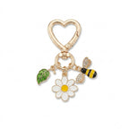 Gold-Tone Bee Daisy Leaf 04
