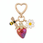 Gold-Tone Bee Daisy Strawberry