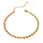 Gold-Tone Heart Tassel Anklet with stainless steel details | JL7431-01 | image 1