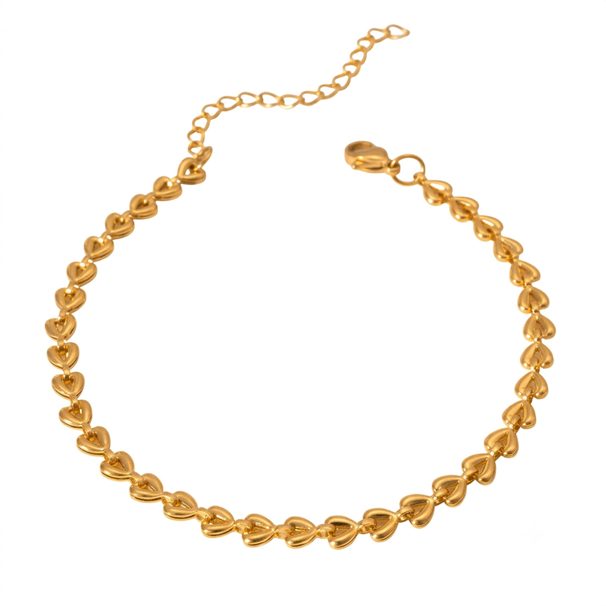 Gold-Tone Heart Tassel Anklet with stainless steel details | JL7431-01 | image 1