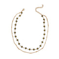 Gold-Tone Double Daisy Necklace with zinc-alloy hardware | NA344-01 | image 1