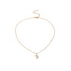 Gold-Tone Cross Pendant Necklace with zinc-alloy hardware | NA604-01 | image 1