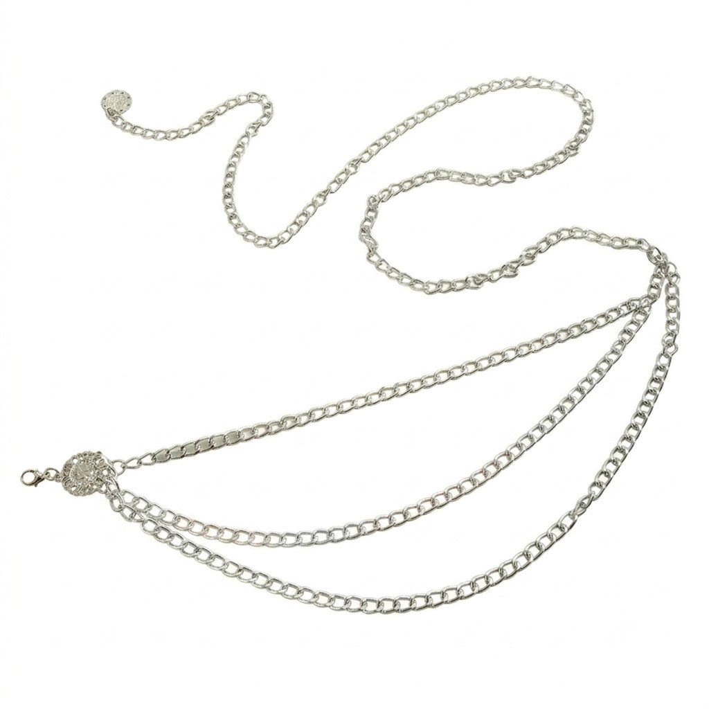 Silver-Tone Shield Chain Waist Chain with zinc-alloy details | BCN0234-02 | image 1