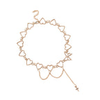 Silver-Tone Butterfly Heart Necklace with zinc-alloy hardware | NA592-01 | image 1
