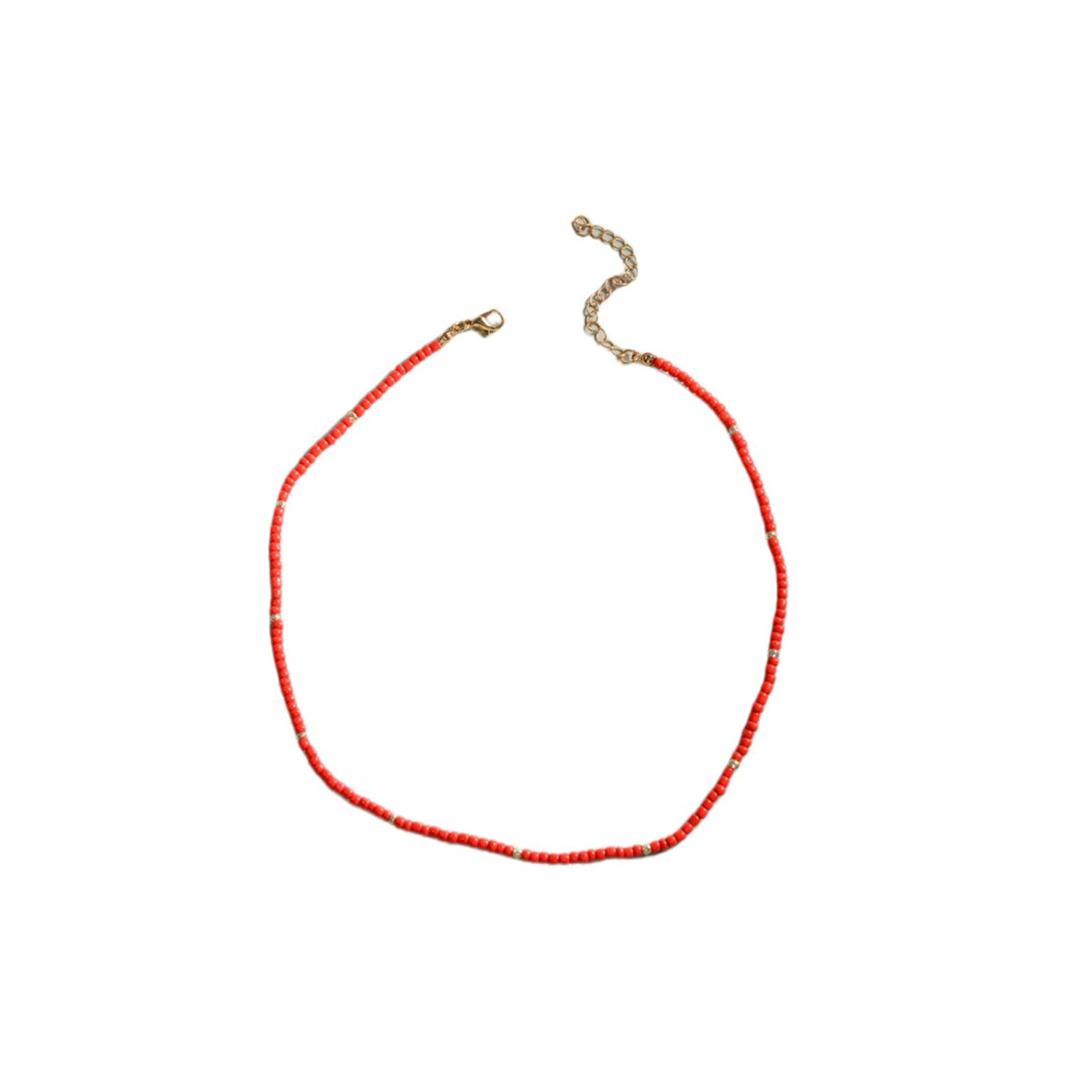 Red Glass Beaded Necklace with glass beads | NA576-01 | image 1