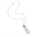 Blue Glass Bottle Pendant Necklace with glass details | NA910-01 | image 1