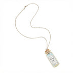 Blue Glass Bottle Pendant Necklace with glass details | NA910-01 | image 1