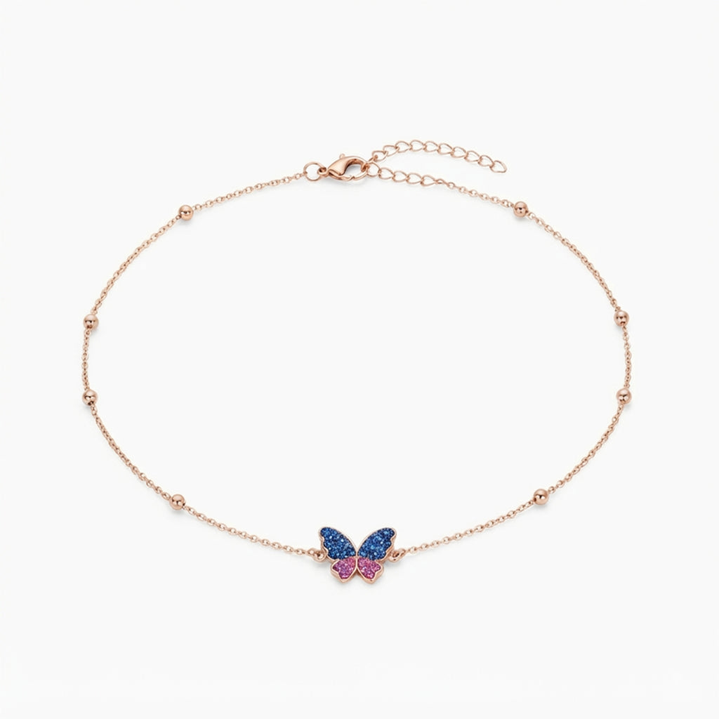 Royal Blue Butterfly Necklace with zinc-alloy hardware | NA333-05 | image 1