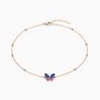 Royal Blue Butterfly Necklace with zinc-alloy hardware | NA333-05 | image 1