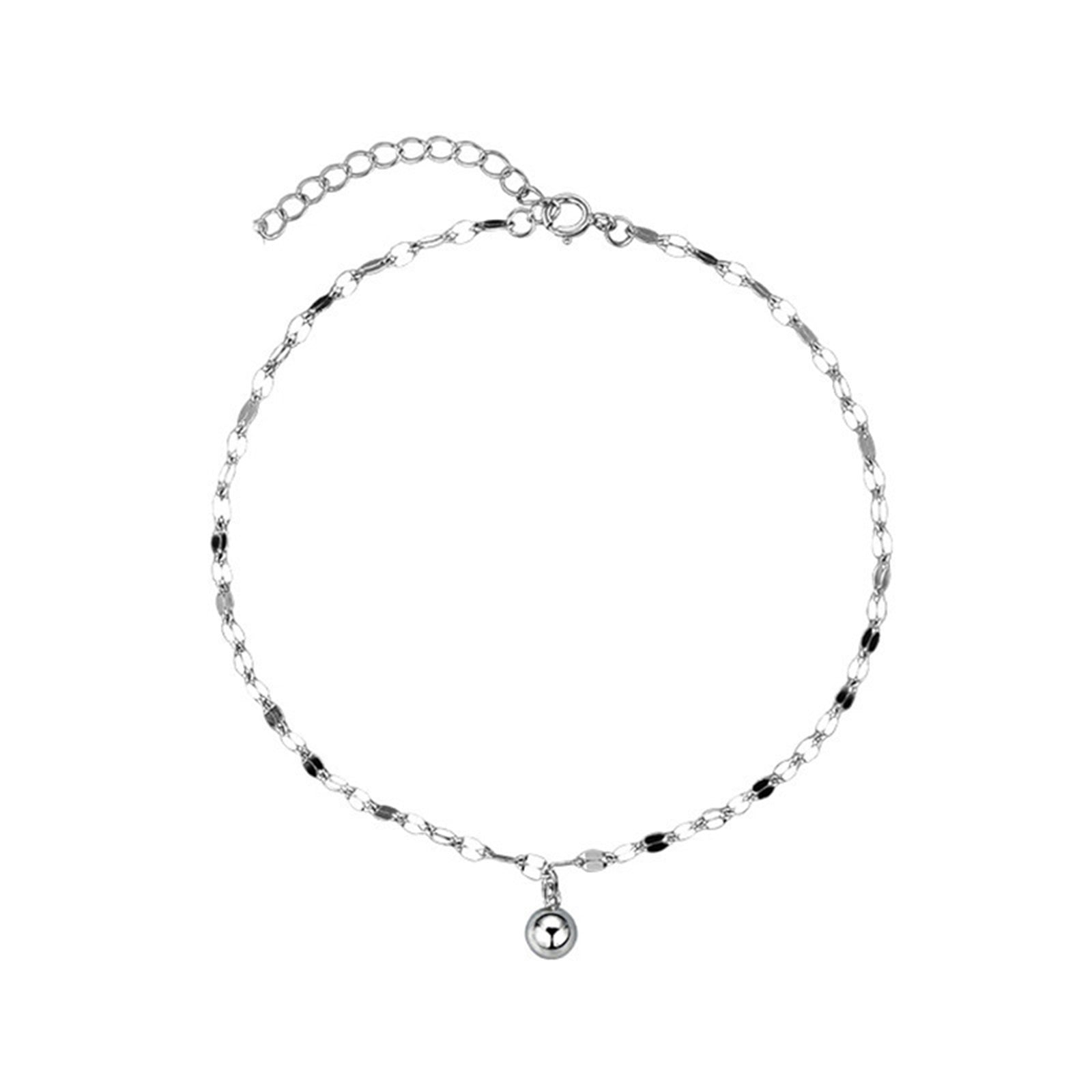 Silver-Tone Bead Anklet with stainless steel details | JL7424-01 | image 1
