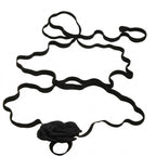 Black Flower Wrap Anklet with elastic band details | JL7405-01 | image 1