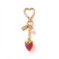 Translucent strawberry keychain with pearl accent | KCA064-03 | image 1