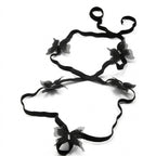 Five Black Butterfly Wrap Anklet with elastic band details | JL7407-01 | image 1