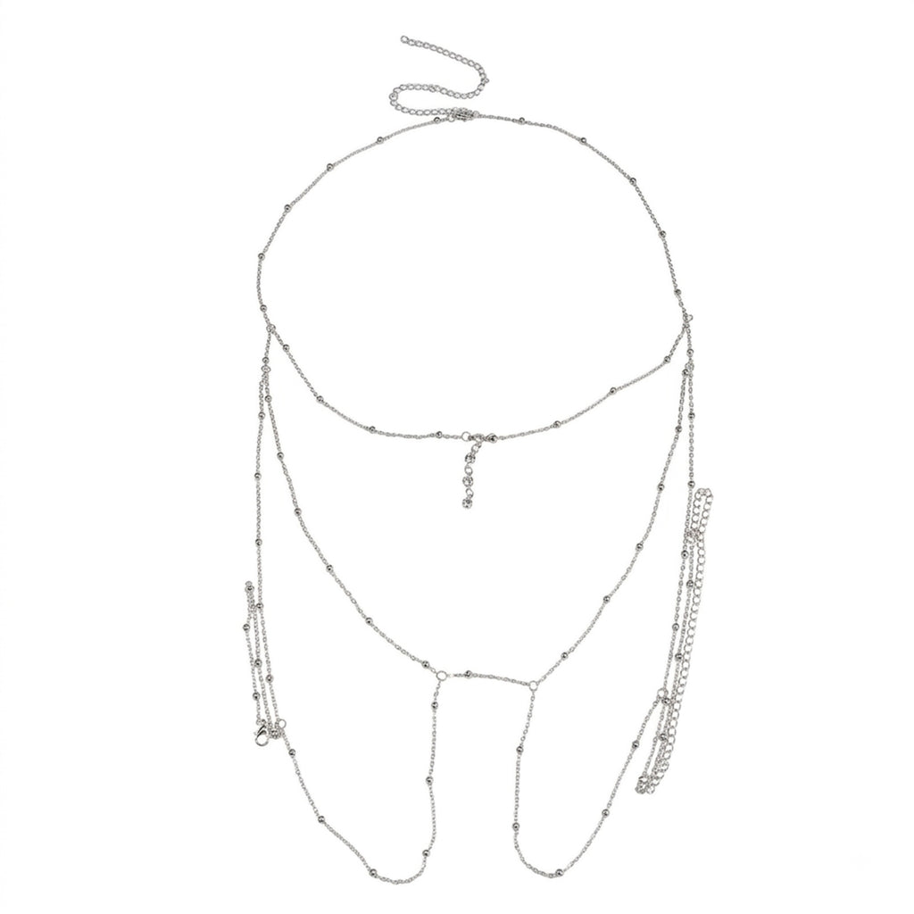 Silver-Tone Costume Body Chain with zinc-alloy details | BCN0202-01 | image 1