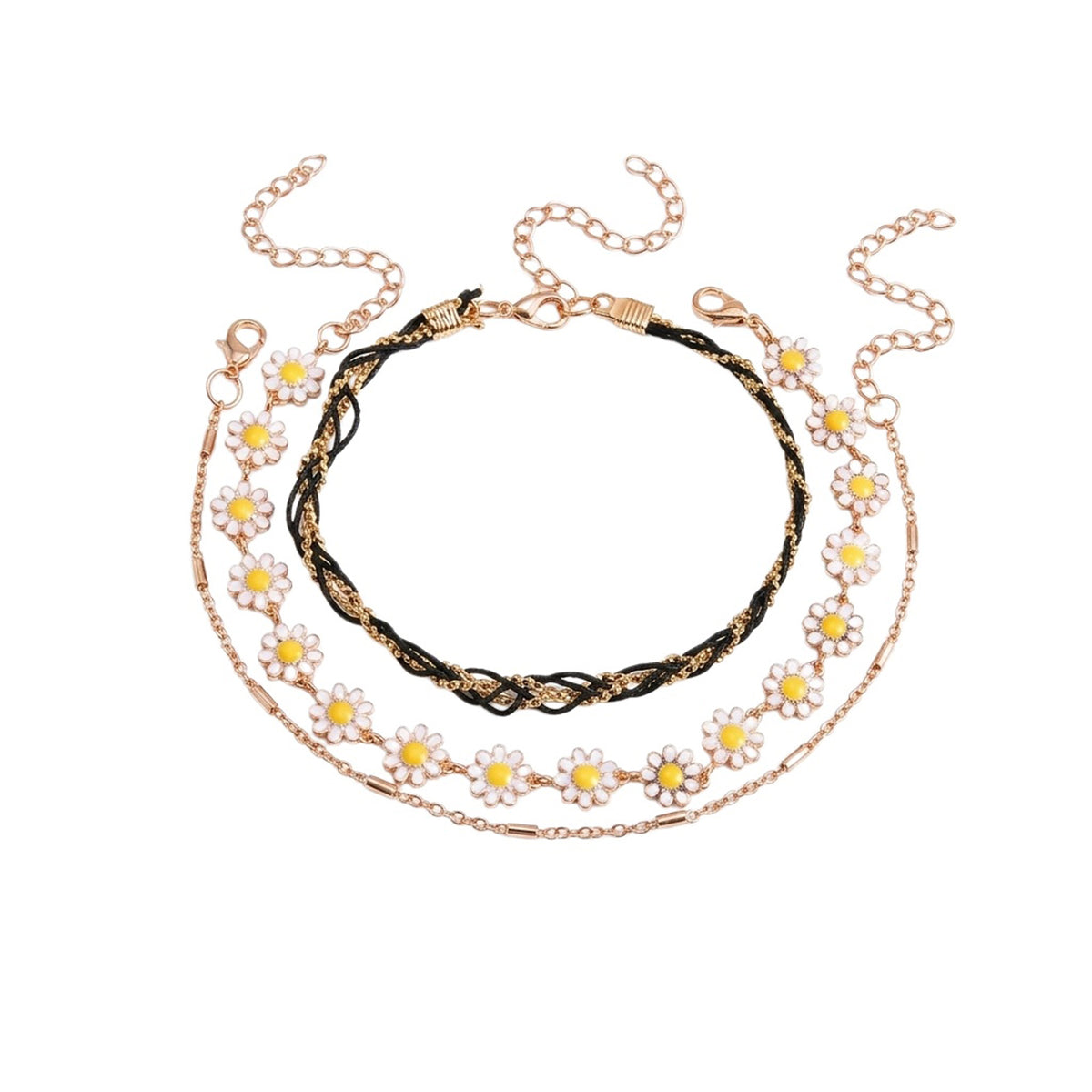 Daisy Chain Anklet Set with zinc alloy details | JL7338-01 | image 1