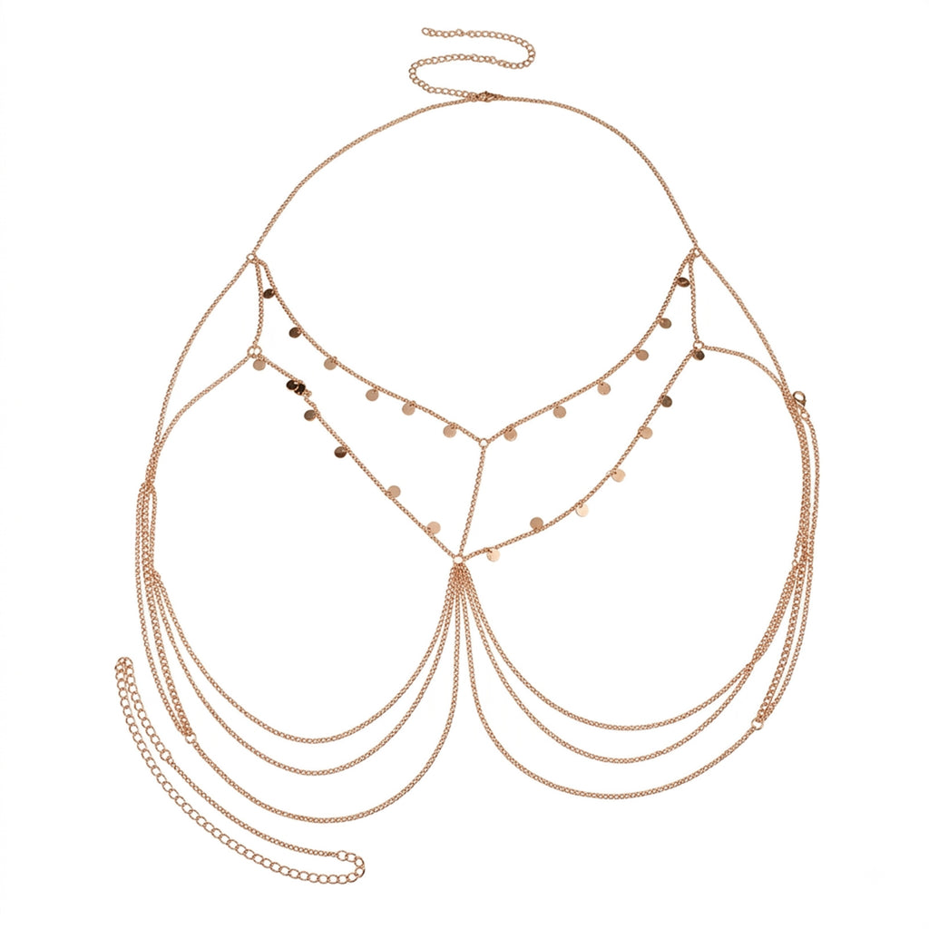 Gold-Tone Costume Body Chain with zinc-alloy details | BCN0201-01 | image 1