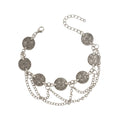Silver-Tone Coin Anklet with zinc alloy details | JL7332-01 | image 1