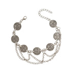 Silver-Tone Coin Anklet with zinc alloy details | JL7332-01 | image 1