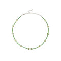 Green Heart Beaded Necklace with glass details | NA560-02 | image 1