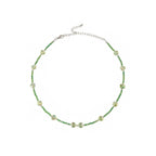 Green Heart Beaded Necklace with glass details | NA560-02 | image 1