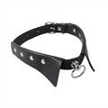 Black Leather Ring Necklace with leather | NA685-01 | image 1