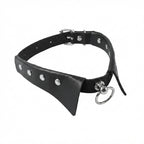 Black Leather Ring Necklace with leather | NA685-01 | image 1