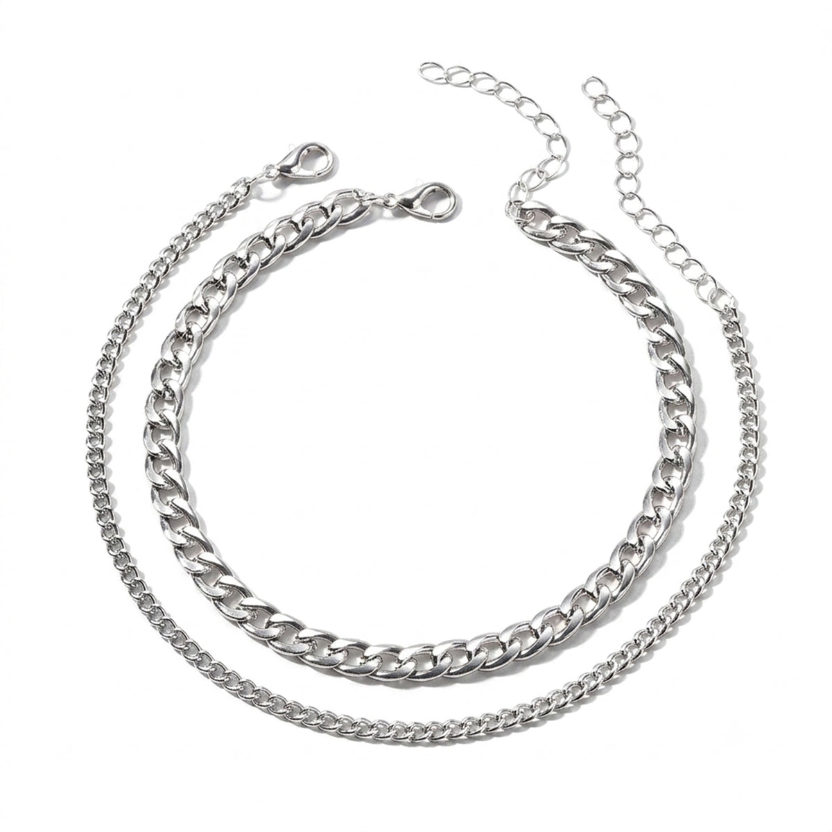 Stainless Steel Cuban Anklet Set with stainless steel details | JL7425-02 | image 1