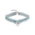 Blue Polka Dot Bow Pearl Necklace with polyester fabric | NA866-05 | image 1