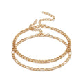 Minimalist Chain Anklet Set with zinc alloy details | JL7414-01 | image 1