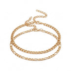 Minimalist Chain Anklet Set with zinc alloy details | JL7414-01 | image 1