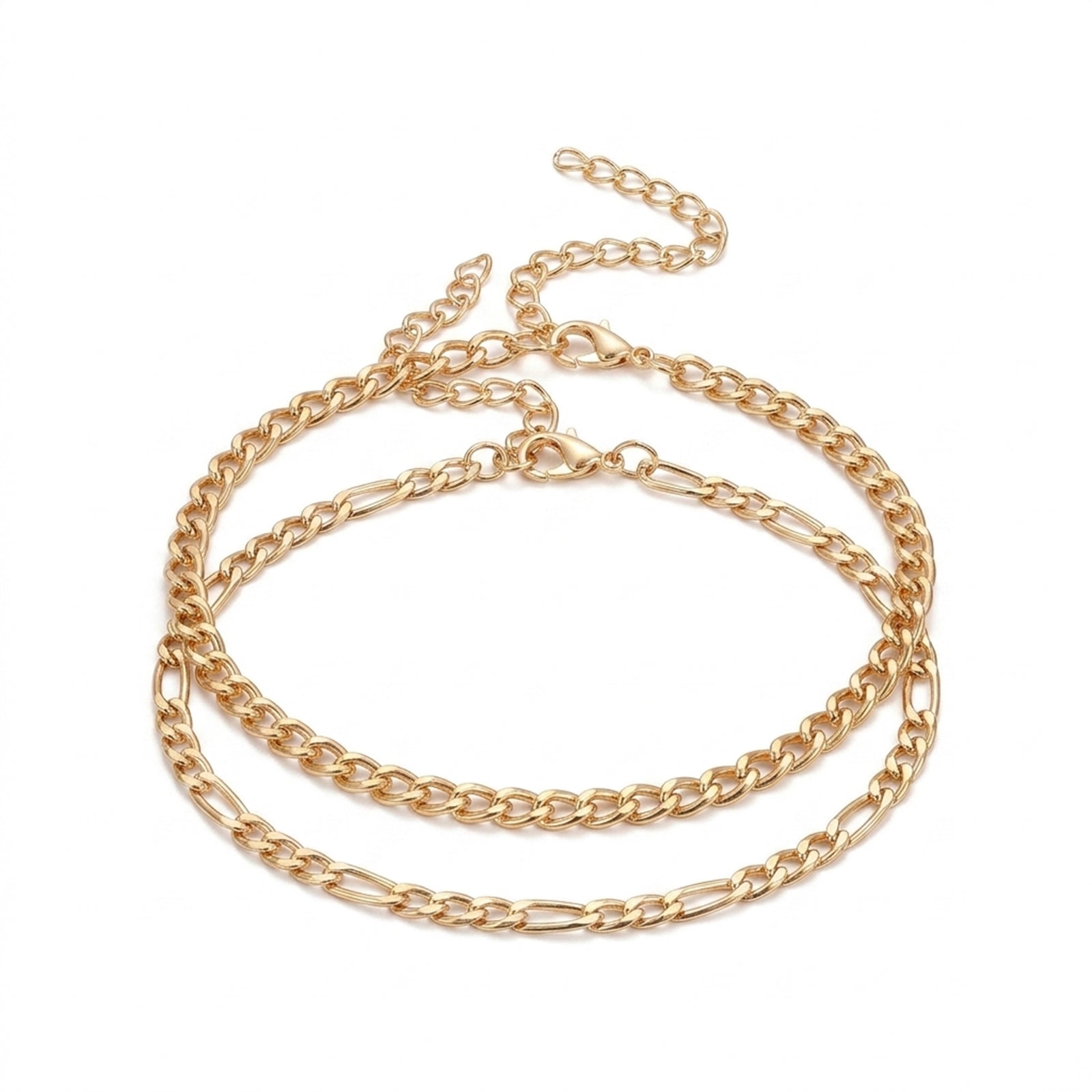 Minimalist Chain Anklet Set with zinc alloy details | JL7414-01 | image 1