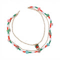 Christmas Bell Layered Bead Necklace with zinc-alloy hardware | NA722-03 | image 1