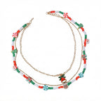 Christmas Bell Layered Bead Necklace with zinc-alloy hardware | NA722-03 | image 1