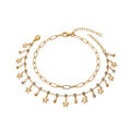 Crystal Butterfly Anklet Set with zinc alloy details | JL7386-01 | image 1