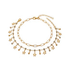 Crystal Butterfly Anklet Set with zinc alloy details | JL7386-01 | image 1