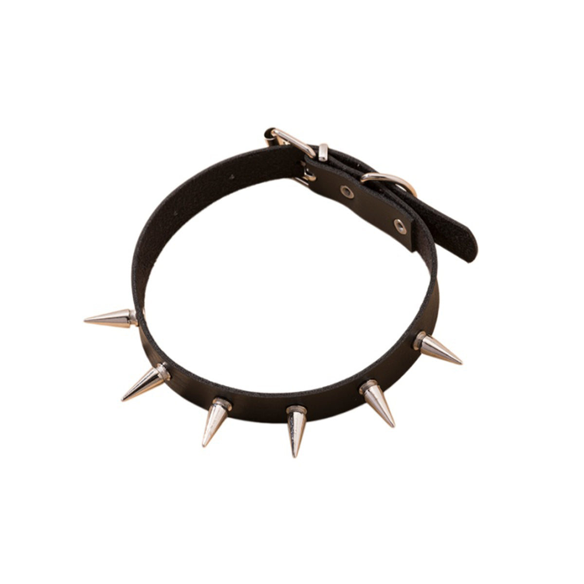 Black Fang Leather Choker with leather | N3976-01 | image 1