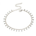 Silver-Tone Teardrop Chain Anklet with copper and synthetic zircon details | JL7432-01 | image 1