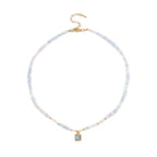 Blue Purple Faux Crystal Necklace with imitation crystal details | NA561-03 | image 1