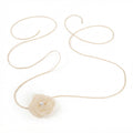 Beige Faux Pearl Flower Necklace with polyester fabric | NA637-11 | image 1