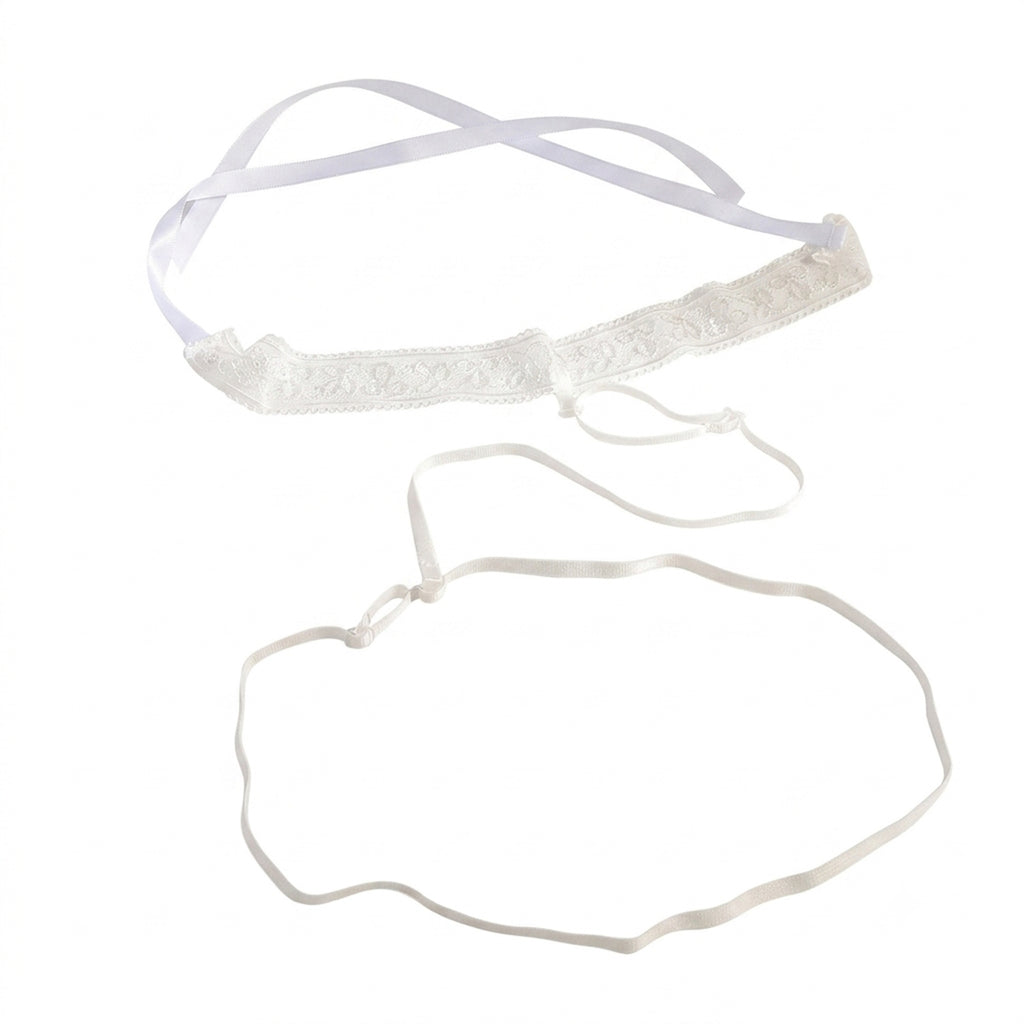 White Lace Garter Body Chain with polyester straps | BCN0759-01 | image 1