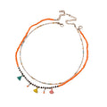Colorful Bead Tassel Necklace Set with plastic components | NA570-01 | image 1