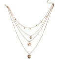 Gold-Tone Heart Layered Necklace with zinc-alloy hardware | NA477-01 | image 1