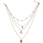 Gold-Tone Heart Layered Necklace with zinc-alloy hardware | NA477-01 | image 1