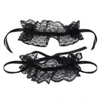 Black Lace Tie Anklet with polyester details | JL7373-01 | image 1