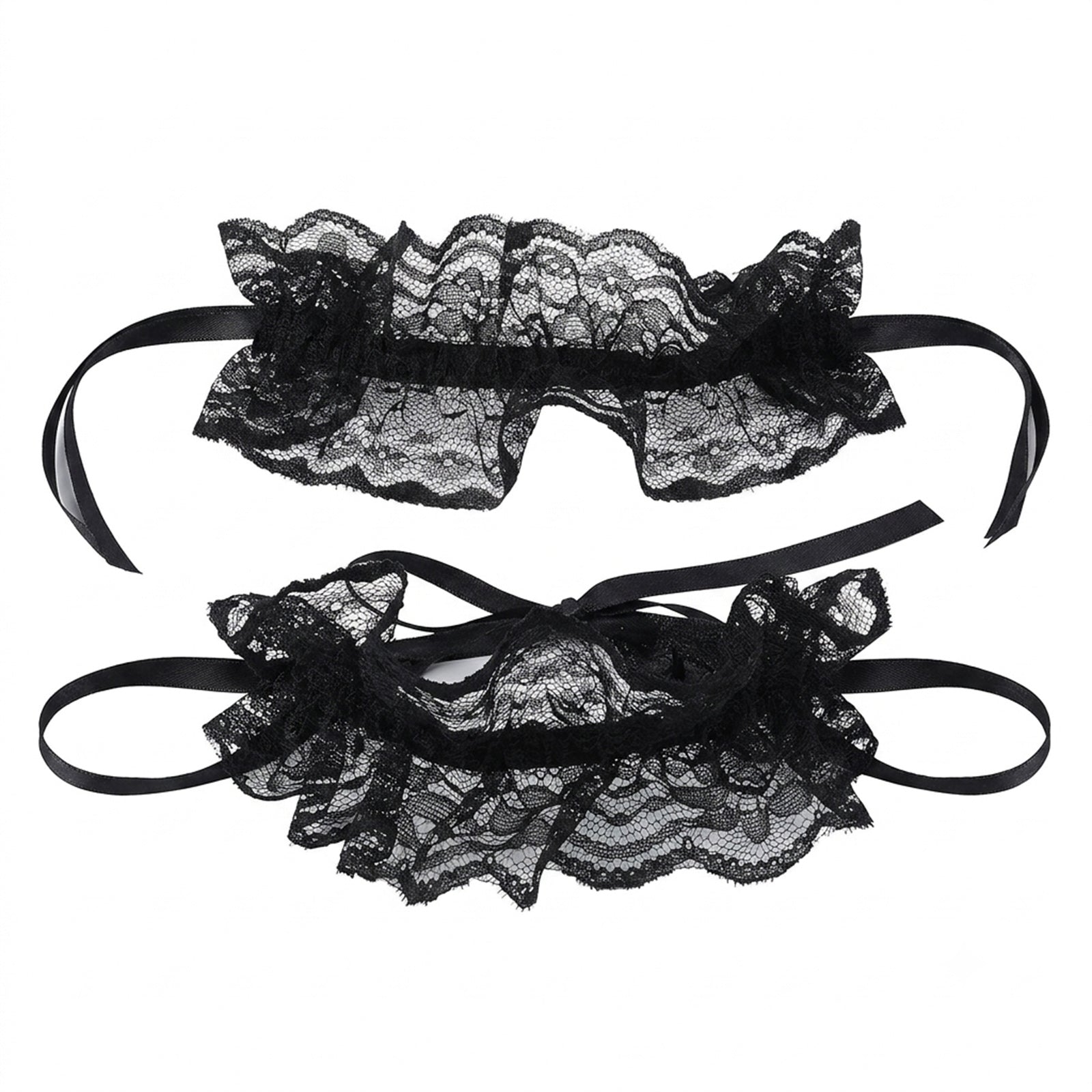 Black Lace Tie Anklet with polyester details | JL7373-01 | image 1