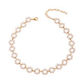 Gold-Tone Pearl Flower Necklace with zinc-alloy hardware | NA422-01 | image 1
