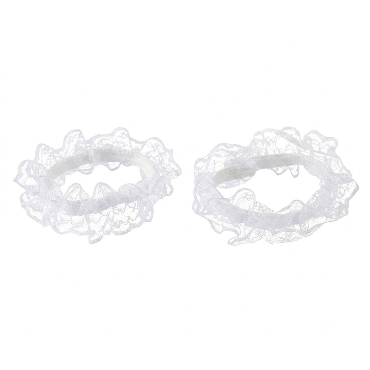 White Lace Stretch Anklet with polyester details | JL7372-01 | image 1