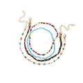 Evil Eye Beaded Anklet Set with zinc alloy details | JL7339-01 | image 1