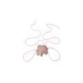 Pink Lace Flower Wrap Necklace with polyester fabric | NA637-01 | image 1