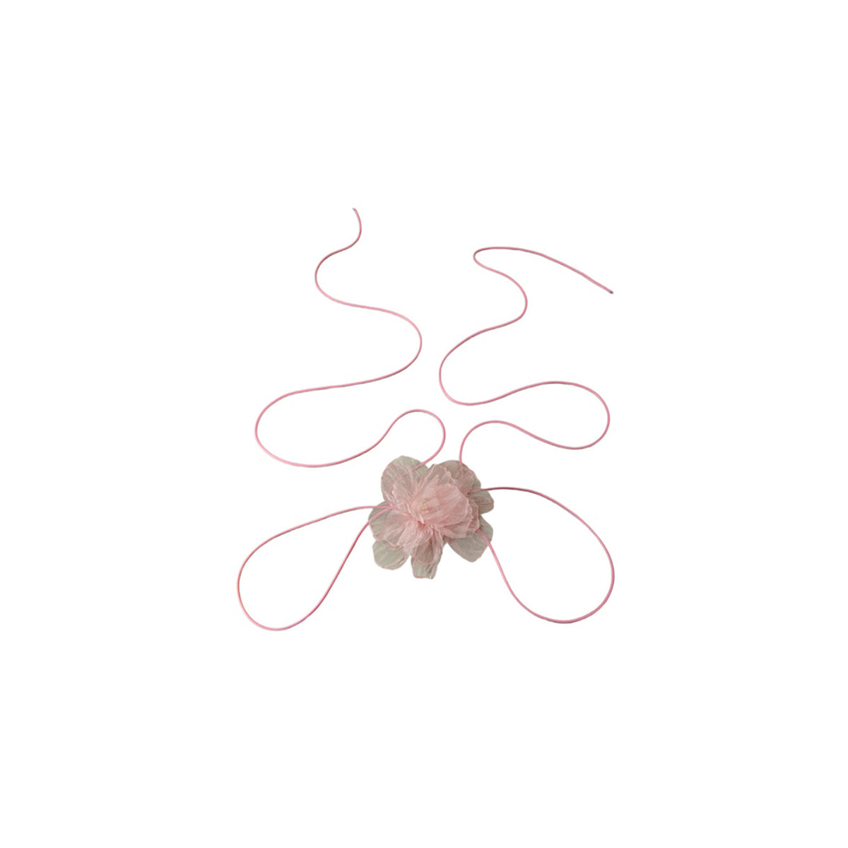 Pink Lace Flower Wrap Necklace with polyester fabric | NA637-01 | image 1